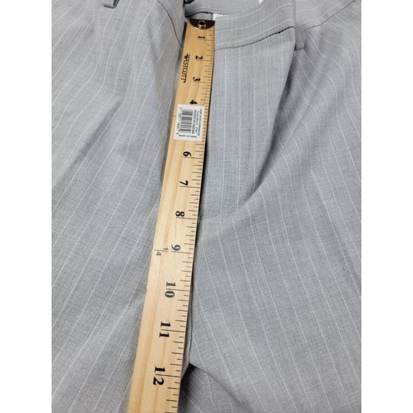 Women's H&M Skinny Fit Cropped cuffed Dress Pants Gray white striped Sz 38 40x29 - Picture 3 of 10